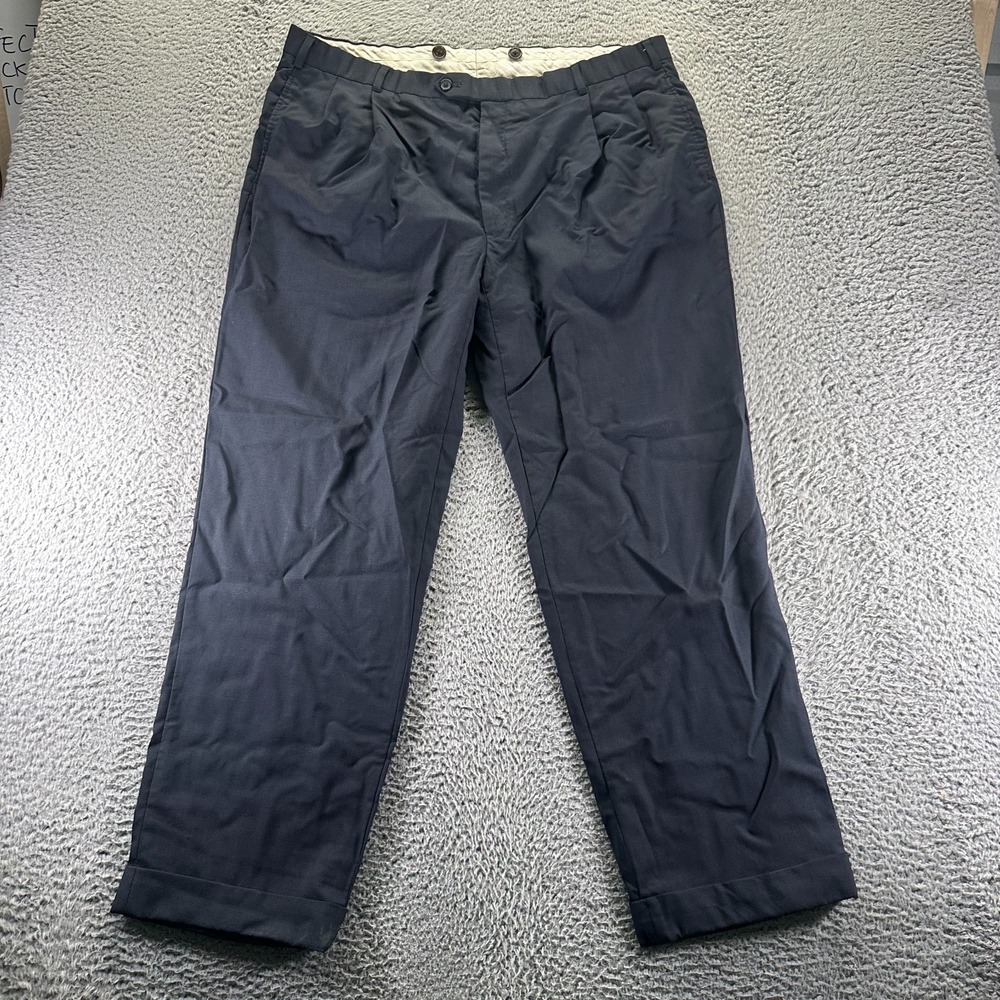 Brooks Brothers 346 Pant Mens 40x32 Blue Wool Dress Straight Leg Business Office